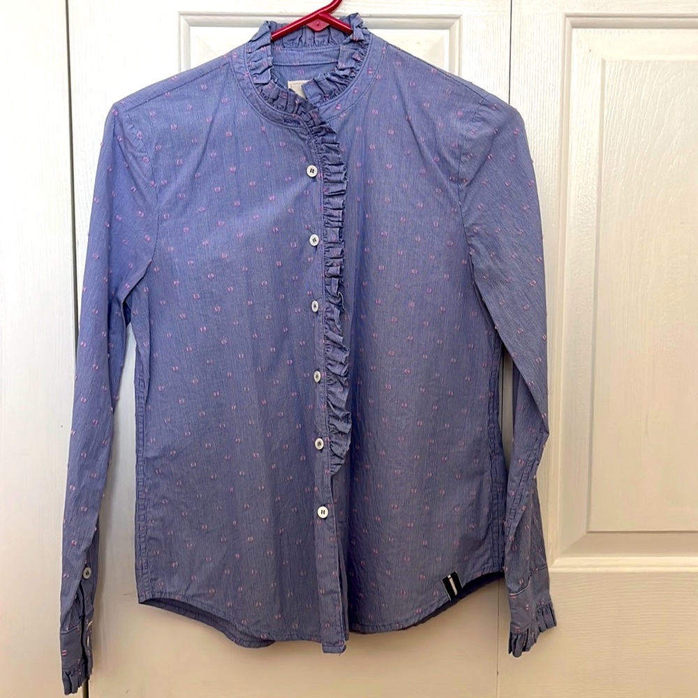 Court and Rowe XS ruffled button down
